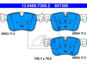 ATE 13.0460-7300.2 stabdžių trinkelių rinkinys, diskinis stabdys 
 Techninės priežiūros dalys -> Papildomas remontas
16 098 985 80, 16 124 123 80, 16 098 985 80