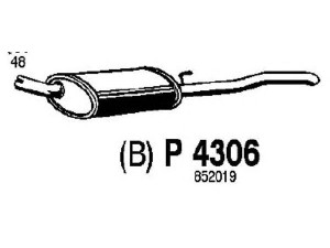FENNO P4306 galinis duslintuvas 
 Išmetimo sistema -> Duslintuvas
852019, 852035, 852183, 852309