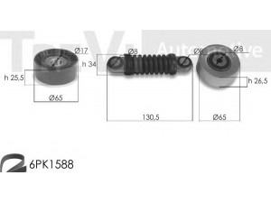 TREVI AUTOMOTIVE KA1031F skriemulių komplektas, V formos rumbuotas diržas 
 Diržinė pavara -> V formos rumbuotas diržas/komplektas -> Cilindrų komplektas
