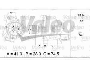 VALEO 436655 kintamosios srovės generatorius
12 31 1 740 633, 12 31 1 740 635