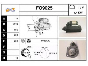 SNRA FO9025 starteris 
 Elektros įranga -> Starterio sistema -> Starteris
5021193, 5023717