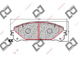 DJ PARTS BP1649 stabdžių trinkelių rinkinys, diskinis stabdys 
 Techninės priežiūros dalys -> Papildomas remontas
04465-48150, 0446548150