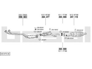 BOSAL 020.970.36 išmetimo sistema 
 Išmetimo sistema -> Išmetimo sistema, visa