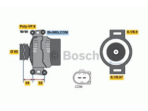 BOSCH 0 986 047 620 kintamosios srovės generatorius 
 Elektros įranga -> Kint. sr. generatorius/dalys -> Kintamosios srovės generatorius
629 150 00 50, 629 150 00 50 80