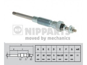 NIPPARTS J5712014 kaitinimo žvakė 
 Kibirkšties / kaitinamasis uždegimas -> Kaitinimo kaištis
19850-54120, 19850-54140