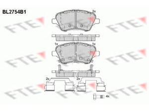 FTE BL2754B1 stabdžių trinkelių rinkinys, diskinis stabdys 
 Techninės priežiūros dalys -> Papildomas remontas
1785193, AY112K021BD