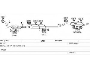 MTS C170172009017 išmetimo sistema 
 Išmetimo sistema -> Išmetimo sistema, visa