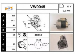SNRA VW9045 starteris 
 Elektros įranga -> Starterio sistema -> Starteris
FMR8107010, 026911023
