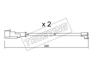 TRUSTING SU.100K įspėjimo kontaktas, stabdžių trinkelių susidėvėjimas 
 Stabdžių sistema -> Susidėvėjimo indikatorius, stabdžių trinkelės
1908407, 42548208