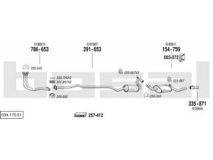 BOSAL 034.170.51 išmetimo sistema 
 Išmetimo sistema -> Išmetimo sistema, visa