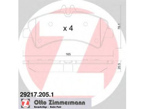 ZIMMERMANN 29217.205.1 stabdžių trinkelių rinkinys, diskinis stabdys 
 Techninės priežiūros dalys -> Papildomas remontas
004 420 81 20, 005 420 74 20, 006 420 22 20