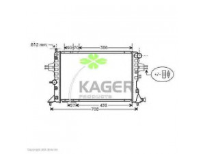 KAGER 31-0797 radiatorius, variklio aušinimas 
 Aušinimo sistema -> Radiatorius/alyvos aušintuvas -> Radiatorius/dalys
1300197, 9119483