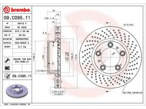 BREMBO 09.C095.11 stabdžių diskas 
 Dviratė transporto priemonės -> Stabdžių sistema -> Stabdžių diskai / priedai
99635140600, 99635140601, 99635140602