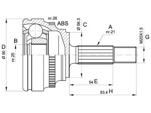 OPEN PARTS CVJ5279.10 jungčių komplektas, kardaninis velenas 
 Ratų pavara -> Sujungimai/komplektas
7701469363