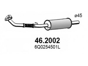 ASSO 46.2002 priekinis duslintuvas 
 Išmetimo sistema -> Duslintuvas
5Z0253059F, 6Q0253091AA, 6Q0253091S