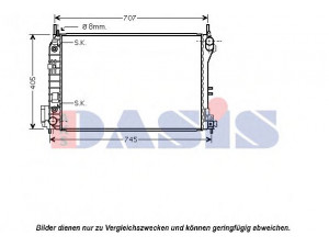 AKS DASIS 190009N radiatorius, variklio aušinimas 
 Aušinimo sistema -> Radiatorius/alyvos aušintuvas -> Radiatorius/dalys
24418342