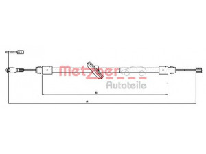 METZGER 10.9511 trosas, stovėjimo stabdys 
 Stabdžių sistema -> Valdymo svirtys/trosai
163 420 0285