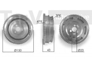 TREVI AUTOMOTIVE PC1152 skriemulys, alkūninis velenas 
 Diržinė pavara -> Dirželio skriemulys
46752133, 55181189, 71718235, 71720588