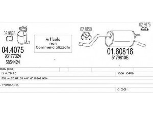 MTS C100681025465 išmetimo sistema 
 Išmetimo sistema -> Išmetimo sistema, visa