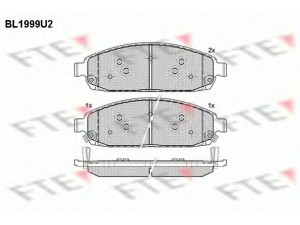 FTE BL1999U2 stabdžių trinkelių rinkinys, diskinis stabdys 
 Techninės priežiūros dalys -> Papildomas remontas
05080868AA, 05080868AB, 05080868AC