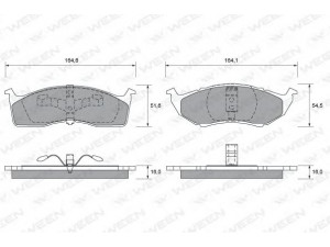 WEEN 151-1731 stabdžių trinkelių rinkinys, diskinis stabdys 
 Techninės priežiūros dalys -> Papildomas remontas
04882107, 4762682, 4773264, 5014438AA
