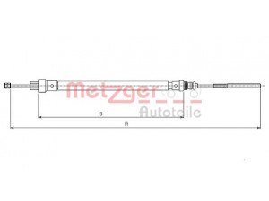 METZGER 491.3 trosas, stovėjimo stabdys 
 Stabdžių sistema -> Valdymo svirtys/trosai
4745.F4, 1472959080, 4745.F4