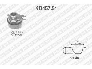 SNR KD457.51 paskirstymo diržo komplektas 
 Techninės priežiūros dalys -> Papildomas remontas
030109243M, 030198119B, 030109243M