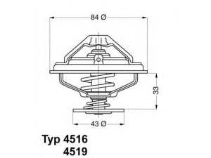 WAHLER 4516.85D termostatas, aušinimo skystis 
 Aušinimo sistema -> Termostatas/tarpiklis -> Thermostat
11 53 1 710 056, 11 53 1 720 033