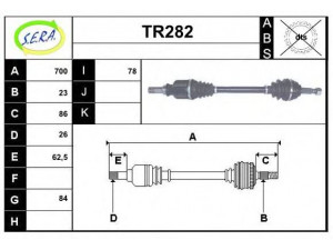 SERA TR282 kardaninis velenas 
 Ratų pavara -> Kardaninis velenas
8200264667, 8200300716, 8200432514