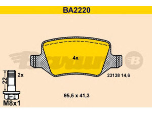 BARUM BA2220 stabdžių trinkelių rinkinys, diskinis stabdys 
 Techninės priežiūros dalys -> Papildomas remontas
168 420 04 20, 169 420 04 20, 169 420 11 20