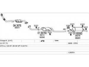 MTS C250761007958 išmetimo sistema 
 Išmetimo sistema -> Išmetimo sistema, visa