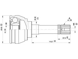 OPEN PARTS CVJ5569.10 jungčių komplektas, kardaninis velenas 
 Ratų pavara -> Sujungimai/komplektas
4410167D00, 4410167D01, 4410267D00