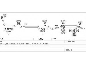 MTS C260116006020 išmetimo sistema 
 Išmetimo sistema -> Išmetimo sistema, visa