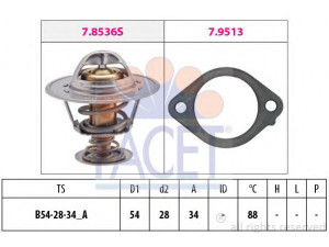 FACET 7.8869 termostatas, aušinimo skystis 
 Aušinimo sistema -> Termostatas/tarpiklis -> Thermostat