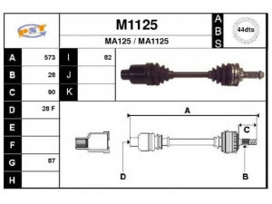 SNRA M1125 kardaninis velenas 
 Ratų pavara -> Kardaninis velenas