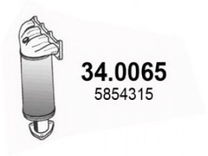 ASSO 34.0065 katalizatoriaus keitiklis 
 Išmetimo sistema -> Katalizatoriaus keitiklis
12992393, 55559312, 5849024, 5849357