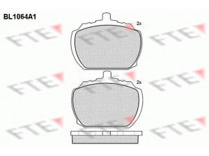 FTE BL1064A1 stabdžių trinkelių rinkinys, diskinis stabdys 
 Techninės priežiūros dalys -> Papildomas remontas
91109274, 91126365, RTC3261, 1571569