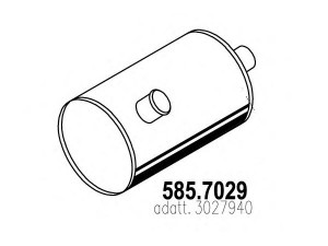 ASSO 585.7029 vidurinis / galinis duslintuvas 
 Išmetimo sistema -> Duslintuvas
3027940