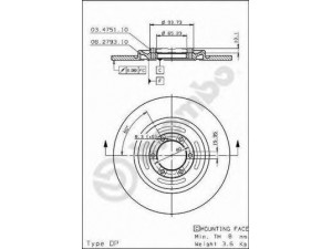 BREMBO 08.2793.20 stabdžių diskas 
 Dviratė transporto priemonės -> Stabdžių sistema -> Stabdžių diskai / priedai
102004, 102855, 108319, 125253