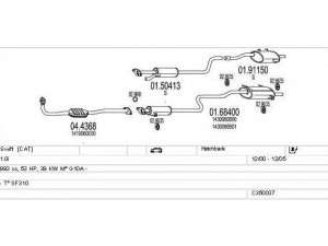 MTS C350037004301 išmetimo sistema 
 Išmetimo sistema -> Išmetimo sistema, visa