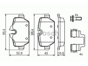 BOSCH 0 986 494 269 stabdžių trinkelių rinkinys, diskinis stabdys 
 Techninės priežiūros dalys -> Papildomas remontas
34 21 6 767 145, 34 21 6 767 146