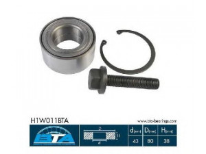 BTA H1W011BTA rato guolio komplektas 
 Ašies montavimas/vairavimo mechanizmas/ratai -> Rato stebulė/montavimas -> Rato guolis
7M0 498 625, 7M3 498 625, 7M0 498 625