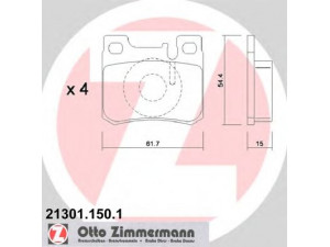 ZIMMERMANN 21301.150.1 stabdžių trinkelių rinkinys, diskinis stabdys 
 Techninės priežiūros dalys -> Papildomas remontas
002 420 0120, 002 420 0999