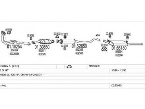 MTS C250880009483 išmetimo sistema 
 Išmetimo sistema -> Išmetimo sistema, visa