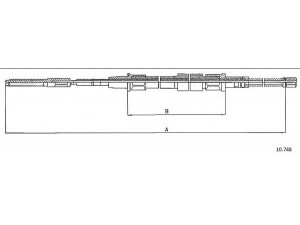 CABOR 10.748 trosas, stovėjimo stabdys 
 Stabdžių sistema -> Valdymo svirtys/trosai
357609721