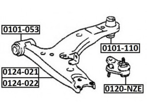 ASVA 0124-021 vikšro valdymo svirtis 
 Ašies montavimas/vairavimo mechanizmas/ratai -> Valdymo svirtis/pasukamosios svirties sujungimas -> Vairo trauklės (valdymo svirtis, išilginis balansyras, diago
48068-12180, 48068-12181