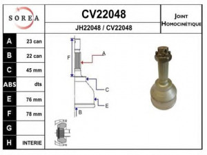 EAI CV22048K jungčių komplektas, kardaninis velenas 
 Ratų pavara -> Sujungimai/komplektas
HA-01-02
