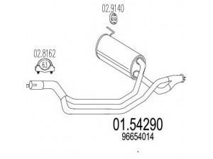 MTS 01.54290 vidurinis duslintuvas 
 Išmetimo sistema -> Duslintuvas
96654014