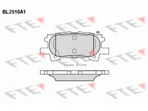 FTE BL2510A1 stabdžių trinkelių rinkinys, diskinis stabdys 
 Techninės priežiūros dalys -> Papildomas remontas
04466-48030, 04466-48040, 04466-48060