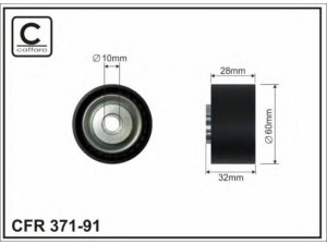 CAFFARO 371-91 kreipiantysis skriemulys, V formos rumbuotas diržas 
 Diržinė pavara -> V formos rumbuotas diržas/komplektas -> Laisvasis/kreipiamasis skriemulys
022145276A, 022 145 276 A, 955 102 276 00